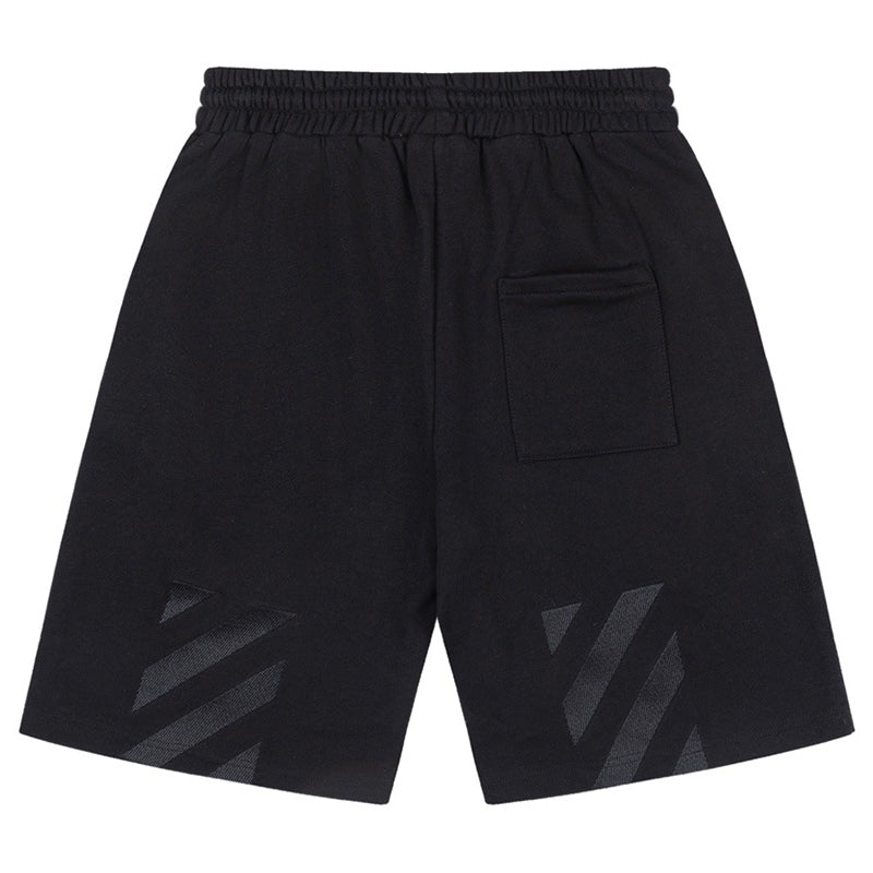 OFF-WHITE Wave Diag Track Shorts – Cotton Drawstring