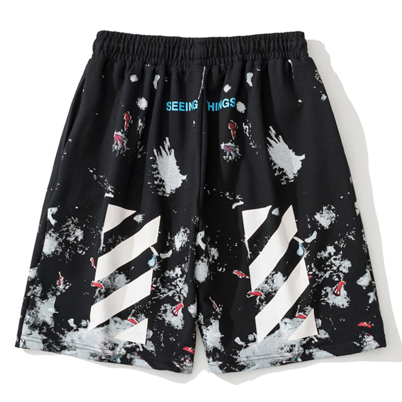 OFF-WHITE Seeing Things Allover Print Shorts