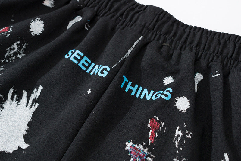 OFF-WHITE Seeing Things Allover Print Shorts