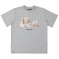 Palm Angels Bear Curved Logo T-Shirt – Grey | 100% Cotton