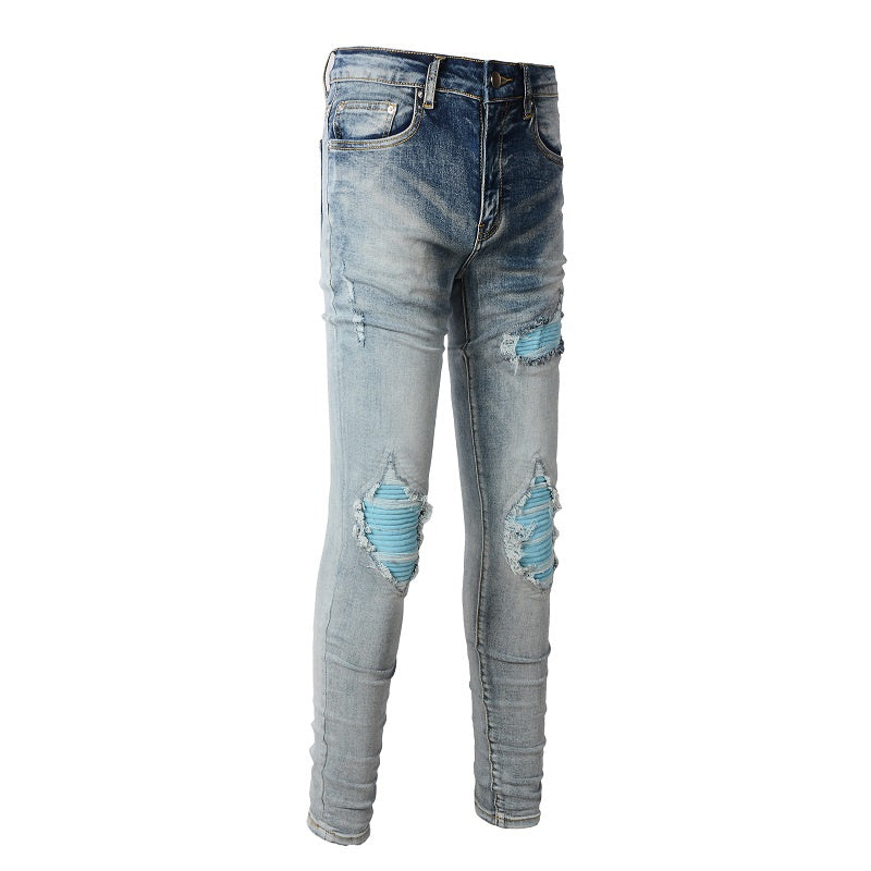 AMIRI Slim Fit Distressed Jeans – Full Logo Denim