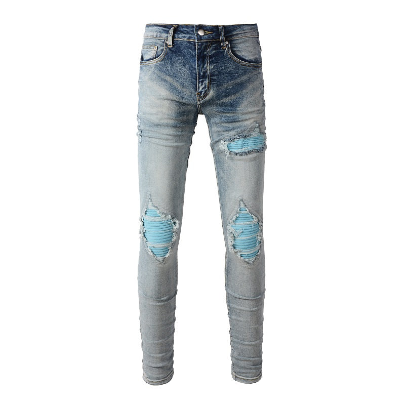 AMIRI Slim Fit Distressed Jeans – Full Logo Denim