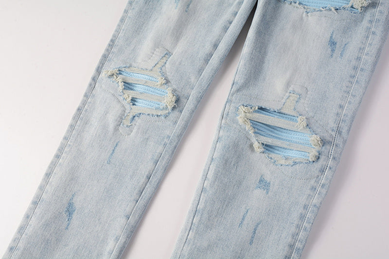 AMIRI Slim Fit Distressed Jeans – Full Length Denim