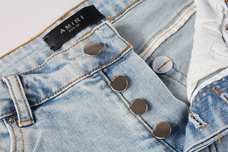 AMIRI Slim Fit Distressed Jeans – Full Length Denim