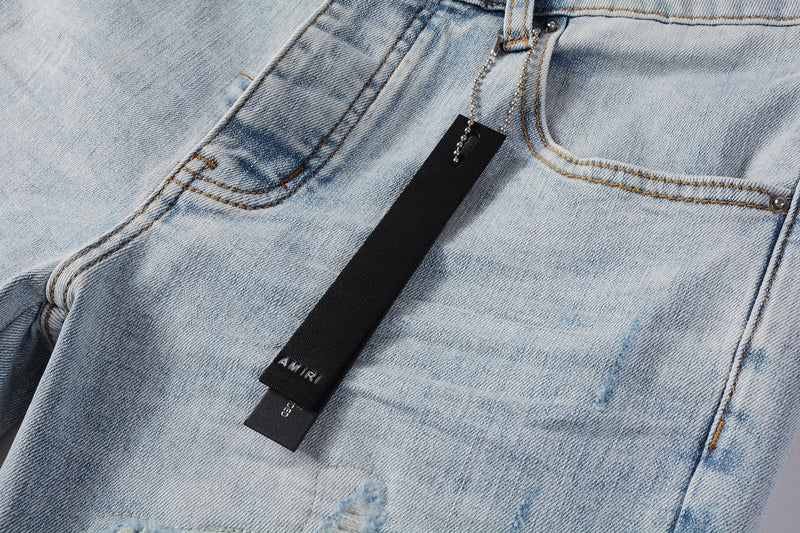 AMIRI Slim Fit Distressed Jeans – Full Length Denim