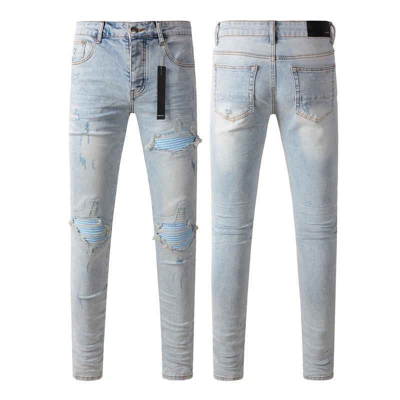 AMIRI Slim Fit Distressed Jeans – Full Length Denim