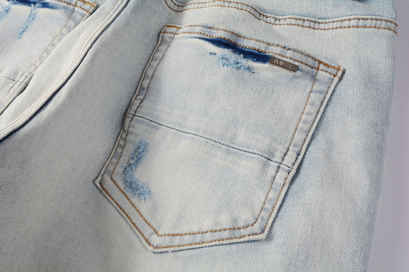 AMIRI Slim Fit Distressed Jeans – Full Length Denim