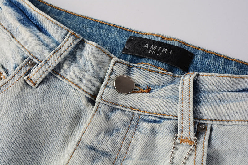 AMIRI Slim Fit Distressed Jeans – Full Length Denim