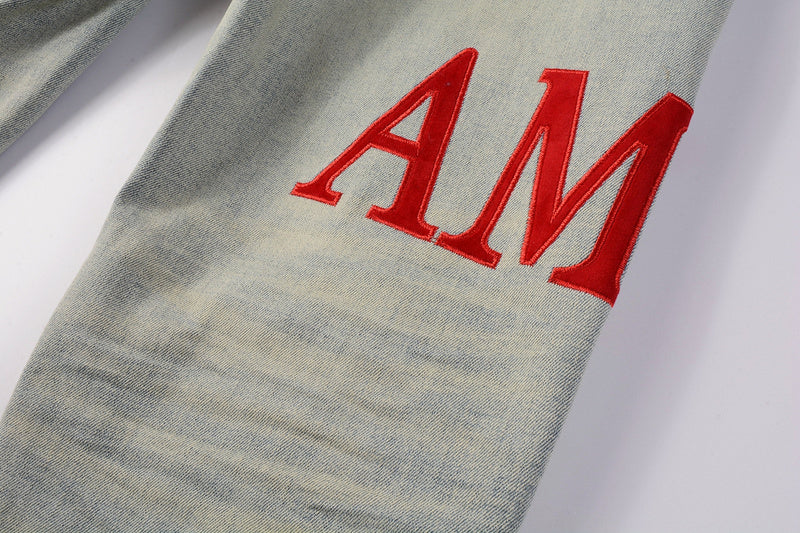 AMIRI Slim Fit Distressed Jeans – Full Length Denim