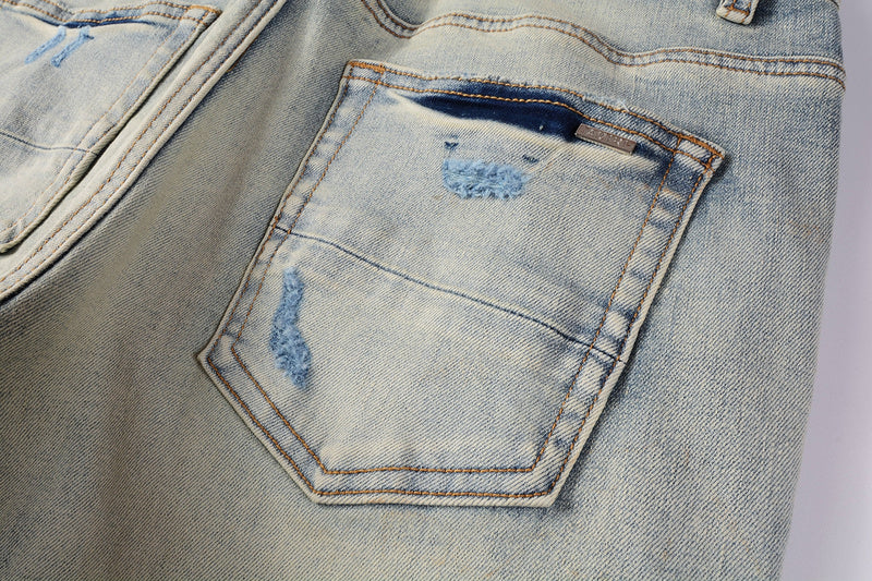 AMIRI Slim Fit Distressed Jeans – Full Length Denim