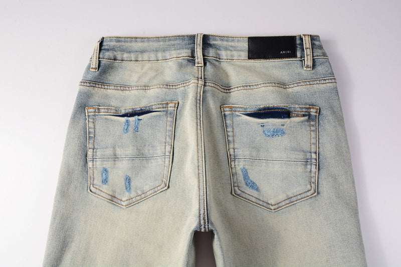 AMIRI Slim Fit Distressed Jeans – Full Length Denim
