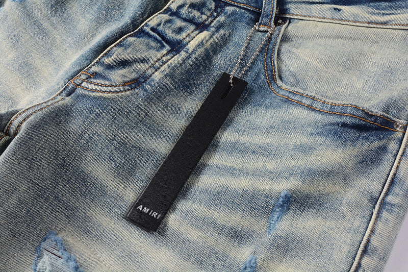 AMIRI Slim Fit Distressed Jeans – Full Length Denim