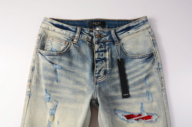 AMIRI Slim Fit Distressed Jeans – Full Length Denim