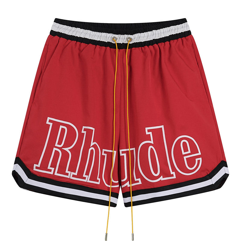 RHUDE Court Logo-Print Basketball Shorts