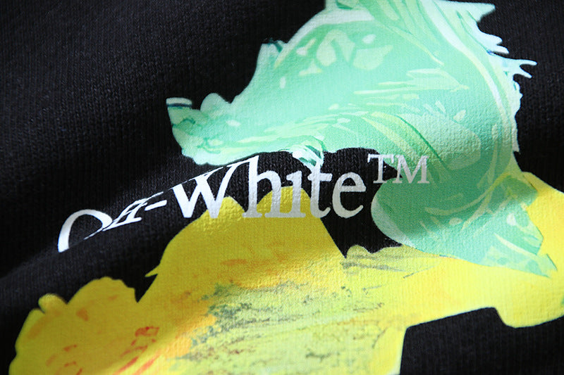 OFF-WHITE "Brush Arrows" Raw-Cut Cotton Shorts