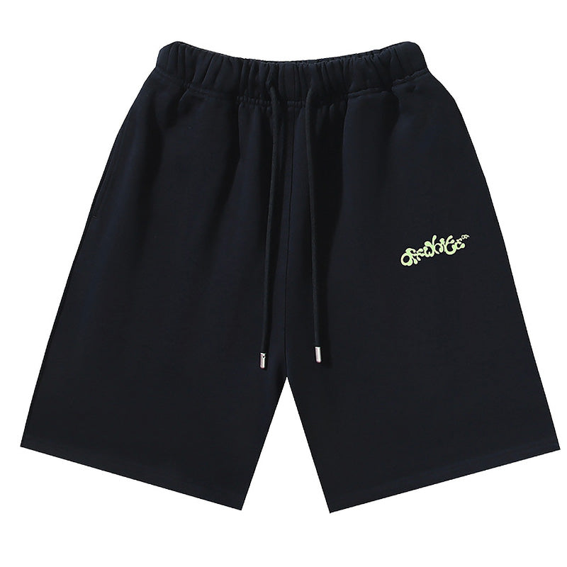 OFF-WHITE "Exactly The Opposite" Arrow Print Cotton Shorts