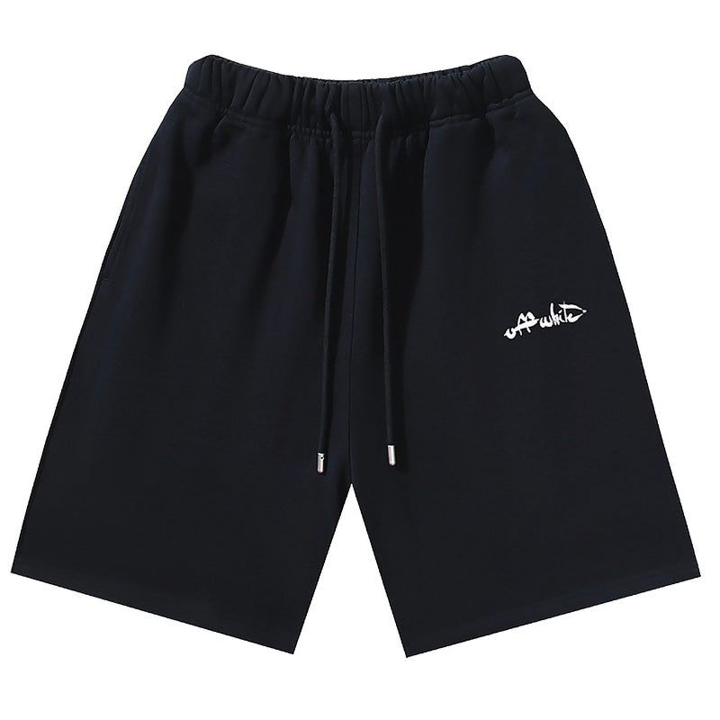 OFF-WHITE "Brushstroke Arrow" Dual-Leg Pocket Sweatshorts