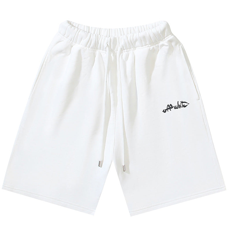 OFF-WHITE "Brushstroke Arrow" Dual-Leg Pocket Sweatshorts