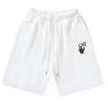 OFF-WHITE "Hand Off" Cartoon Logo Cotton Sweatshorts