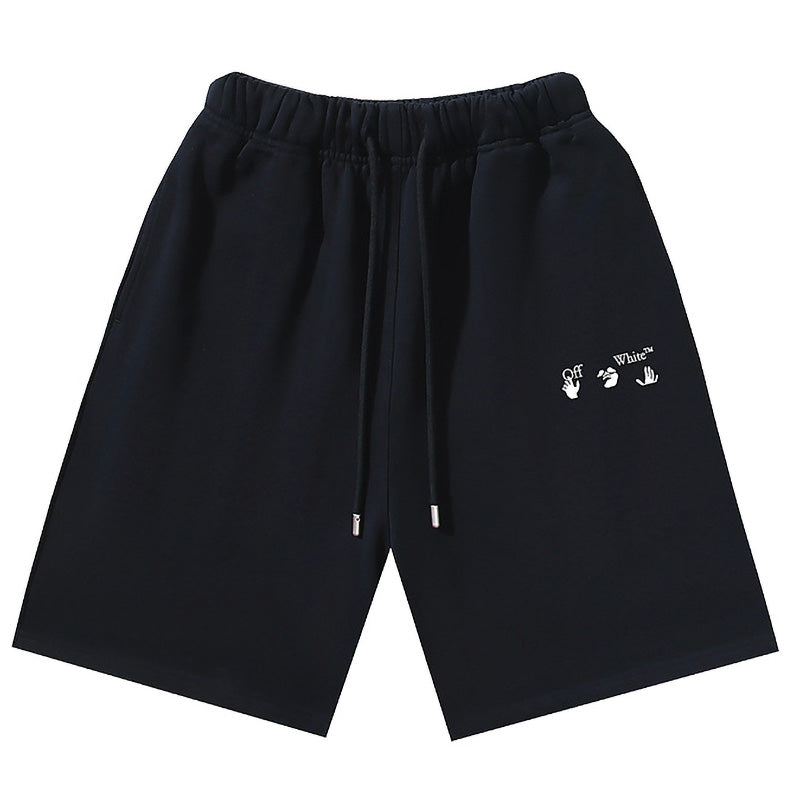 OFF-WHITE "Hand Sign" Logo Cotton Sweatshorts