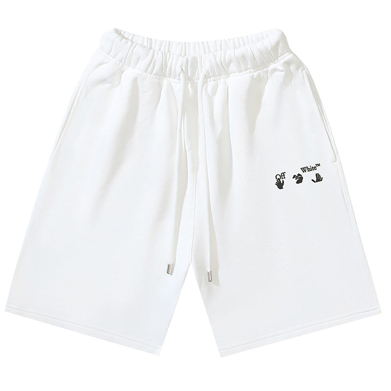 OFF-WHITE "Hand Sign" Logo Cotton Sweatshorts
