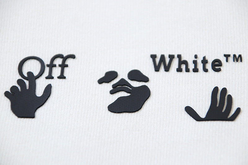 OFF-WHITE "Hand Sign" Logo Cotton Sweatshorts