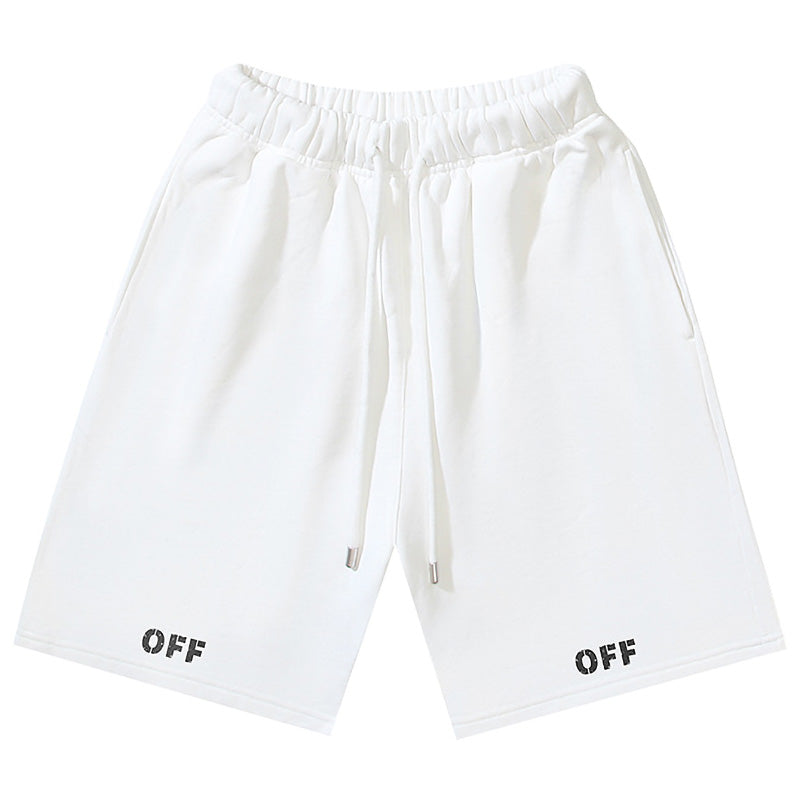 OFF-WHITE "OFF" Dual-Leg Stencil Cotton Sweatshorts