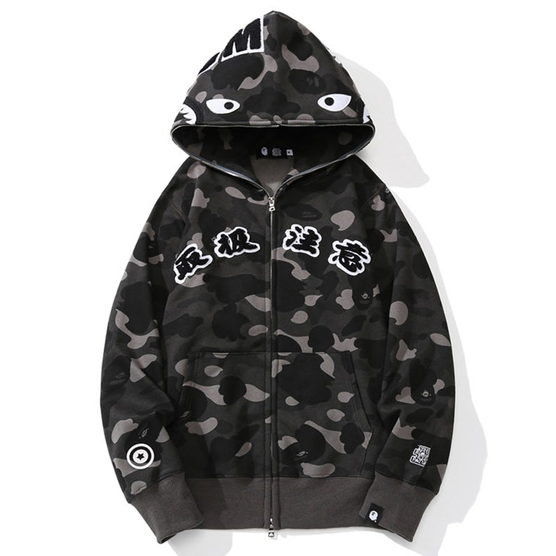 BEP x BAPE Color Camo Shark Full-Zip Hoodie