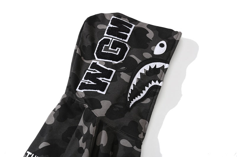 BEP x BAPE Color Camo Shark Full-Zip Hoodie