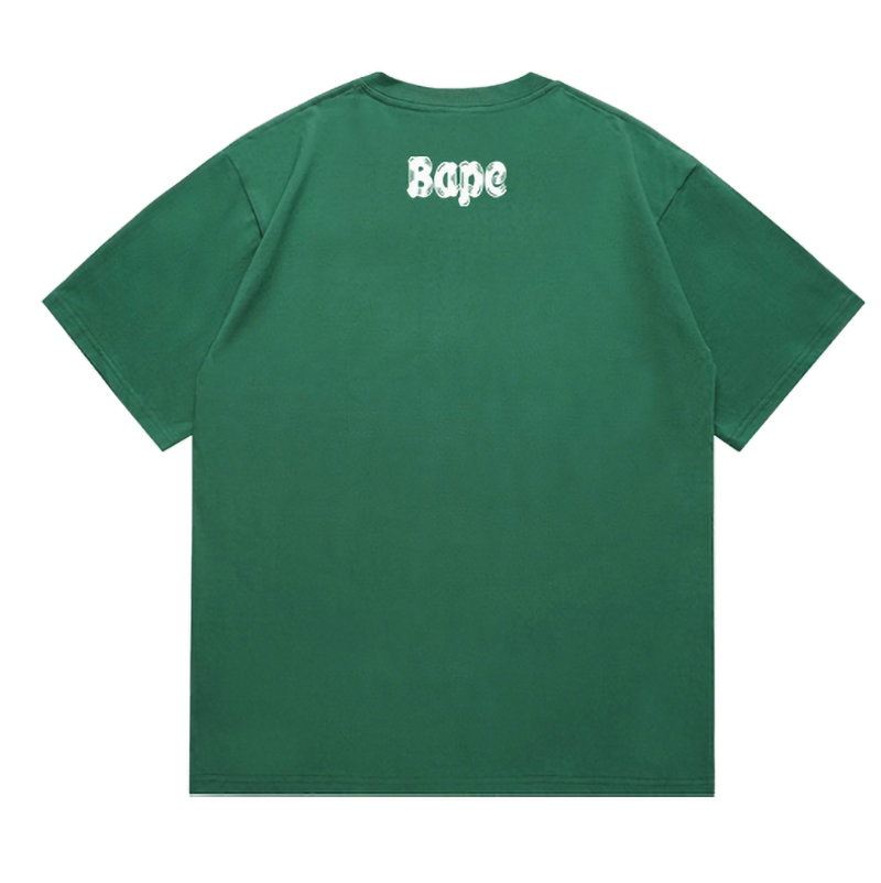 BAPE Brush College Tee - Green, Khaki & Orange