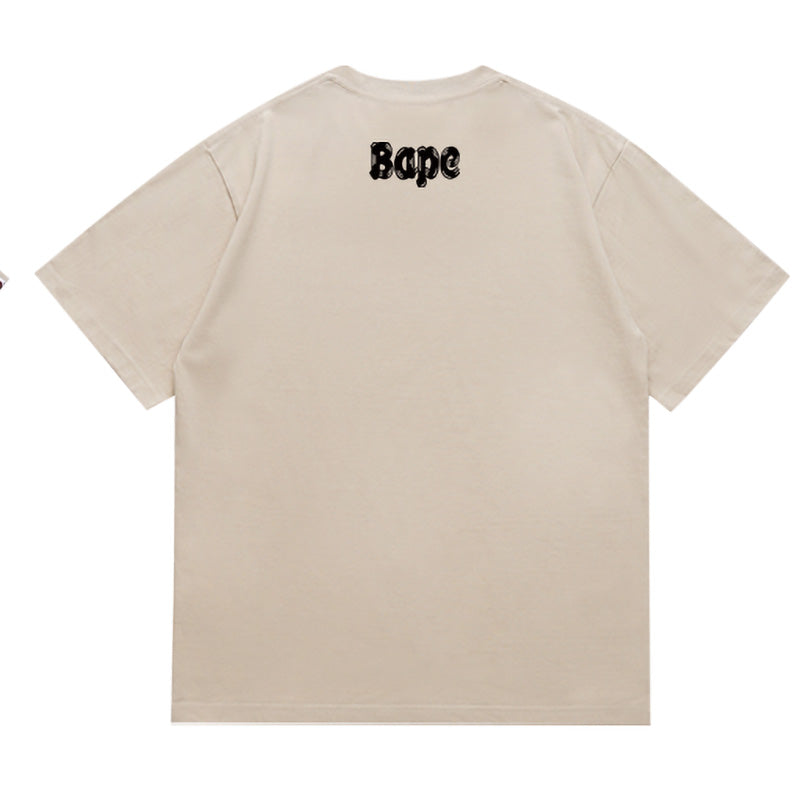 BAPE Brush College Tee - Green, Khaki & Orange