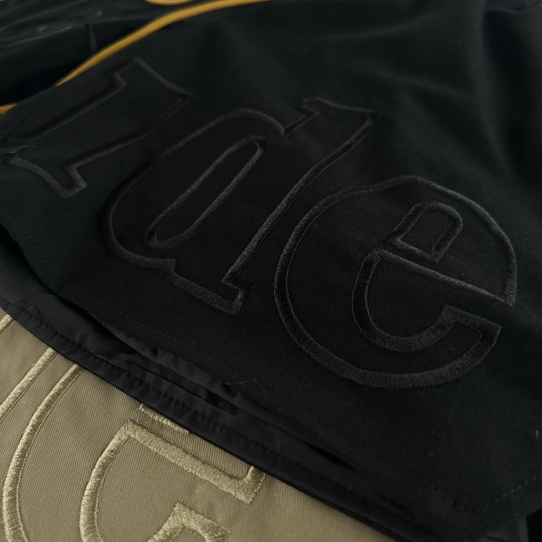 RHUDE Tonal Logo-Print Drawstring Swim Shorts – Black