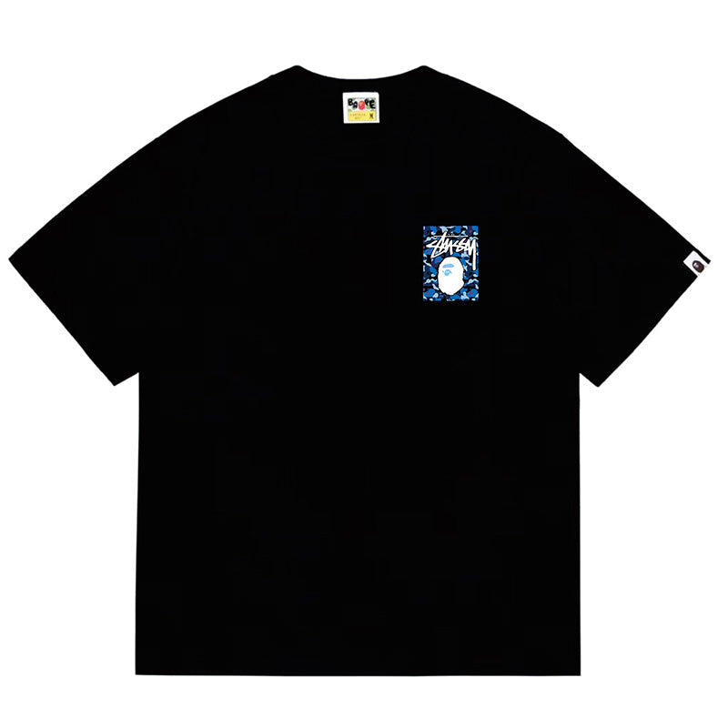 BAPE x Stussy Ape Head Tee - Black & White