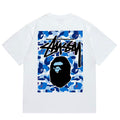 BAPE x Stussy Ape Head Tee - White & Pink