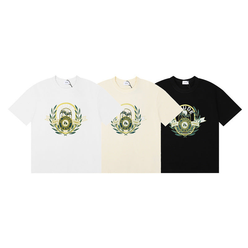 RHUDE Men's Cotton T-Shirt – Black / Apricot / White