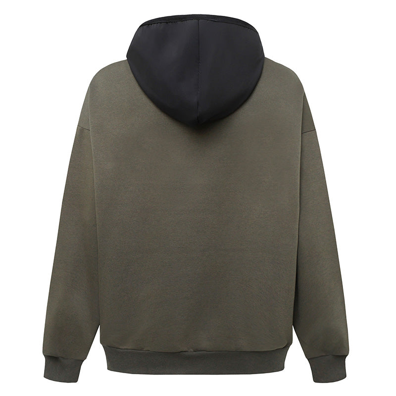 Fear Of God Essentials Nylon-Lined Fleece Hoodie – Olive / Heather Grey / Light Grey