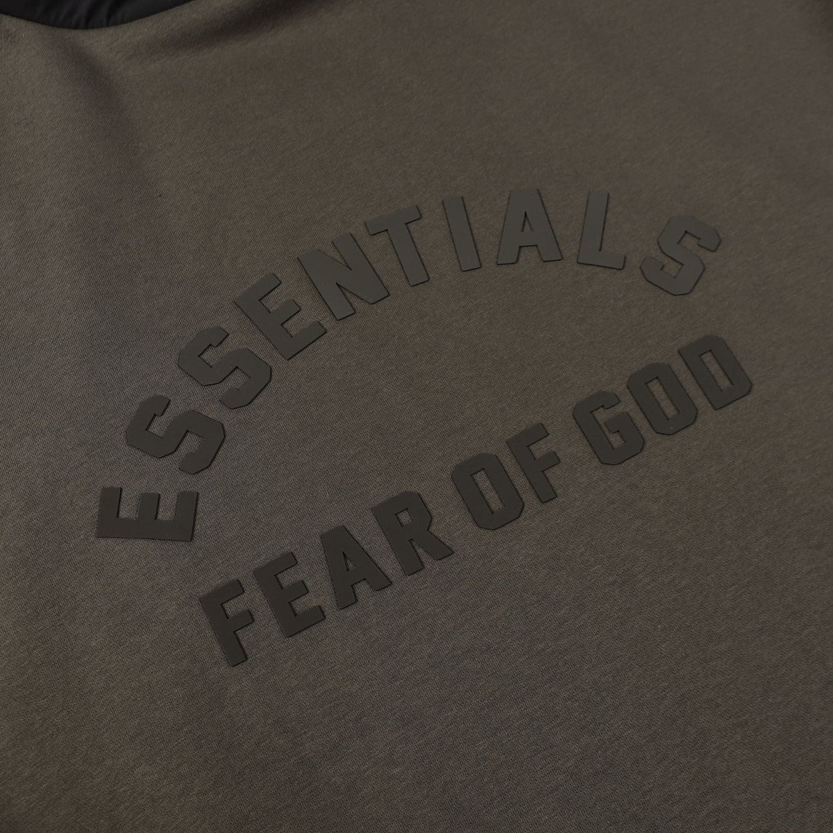 Fear Of God Essentials Nylon-Lined Fleece Hoodie – Olive / Heather Grey / Light Grey