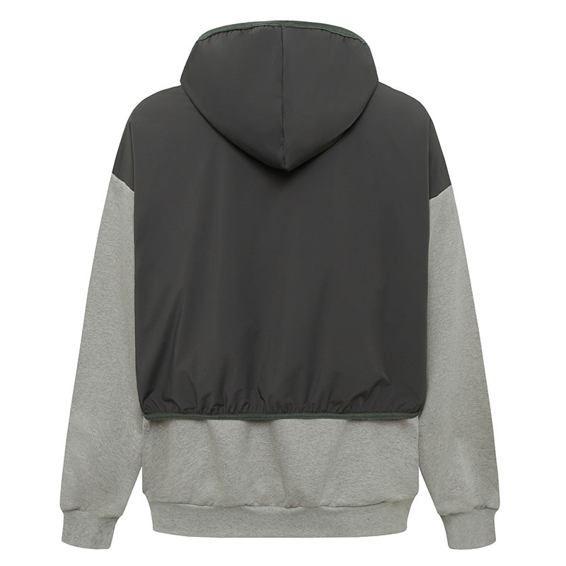Fear Of God Essentials Nylon-Paneled Fleece Hoodie – Black-Grey / Black-Olive