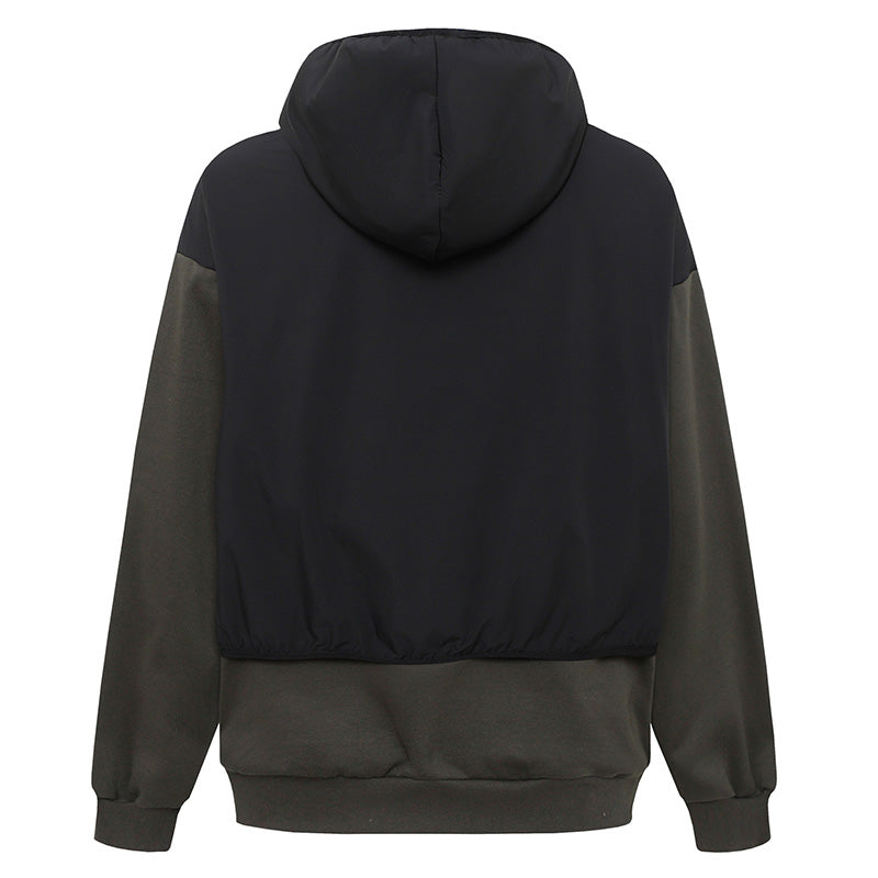 Fear Of God Essentials Nylon-Paneled Fleece Hoodie – Black-Grey / Black-Olive