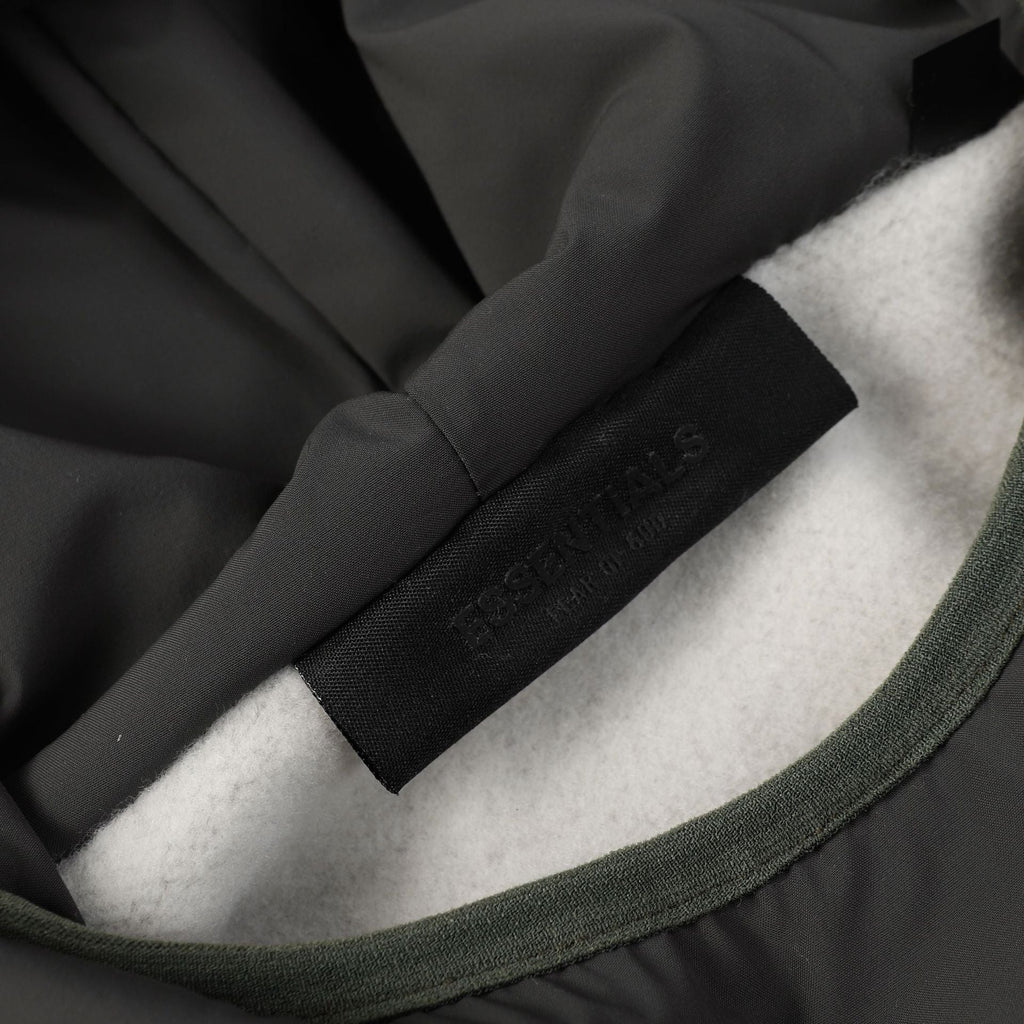 Fear Of God Essentials Nylon-Paneled Fleece Hoodie – Black-Grey / Black-Olive