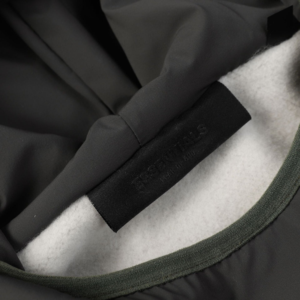 Fear Of God Essentials Nylon-Paneled Fleece Hoodie – Black-Grey / Black-Olive