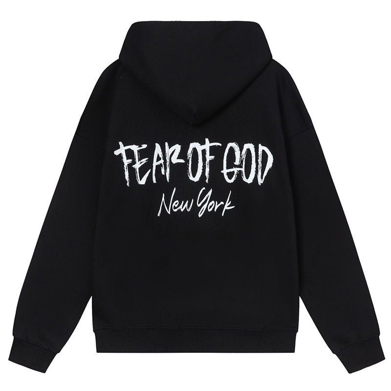 Fear Of God New York Graffiti Back Print Hoodie – Black / Grey