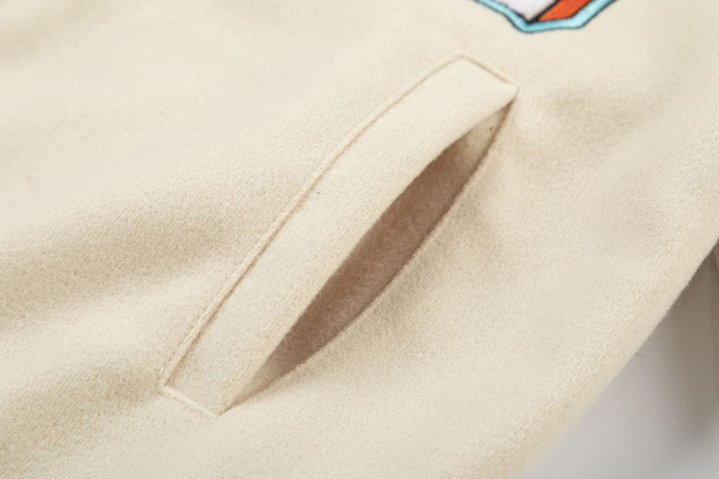 OFF WHITE Applique Wool-Blend Bomber Jacket – Apricot