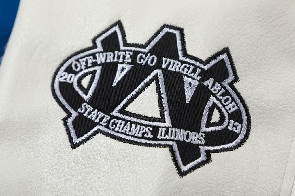 OFF WHITE Royal Varsity Jacket – Blue Edition