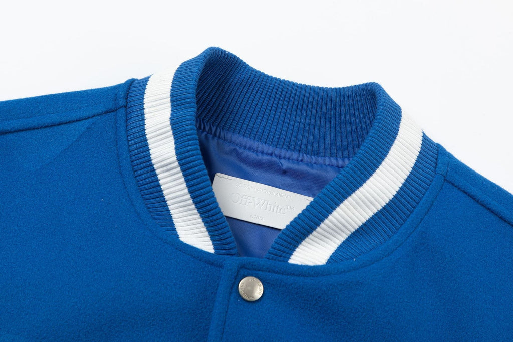 OFF WHITE Royal Varsity Jacket – Blue Edition