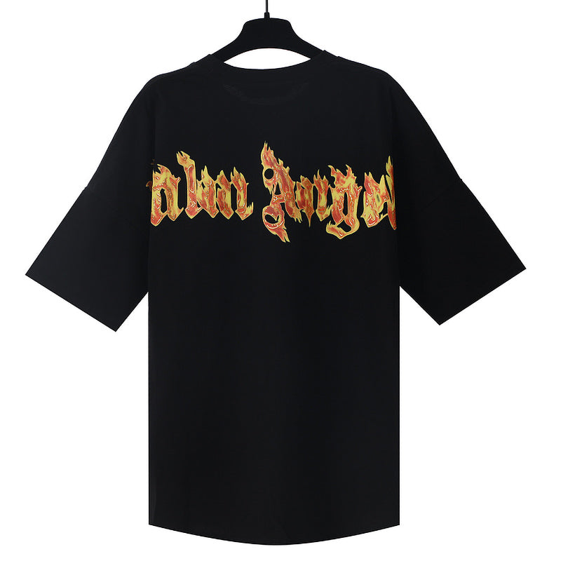 Palm Angels Burning Palm Tree Chest Logo Oversized T-Shirt