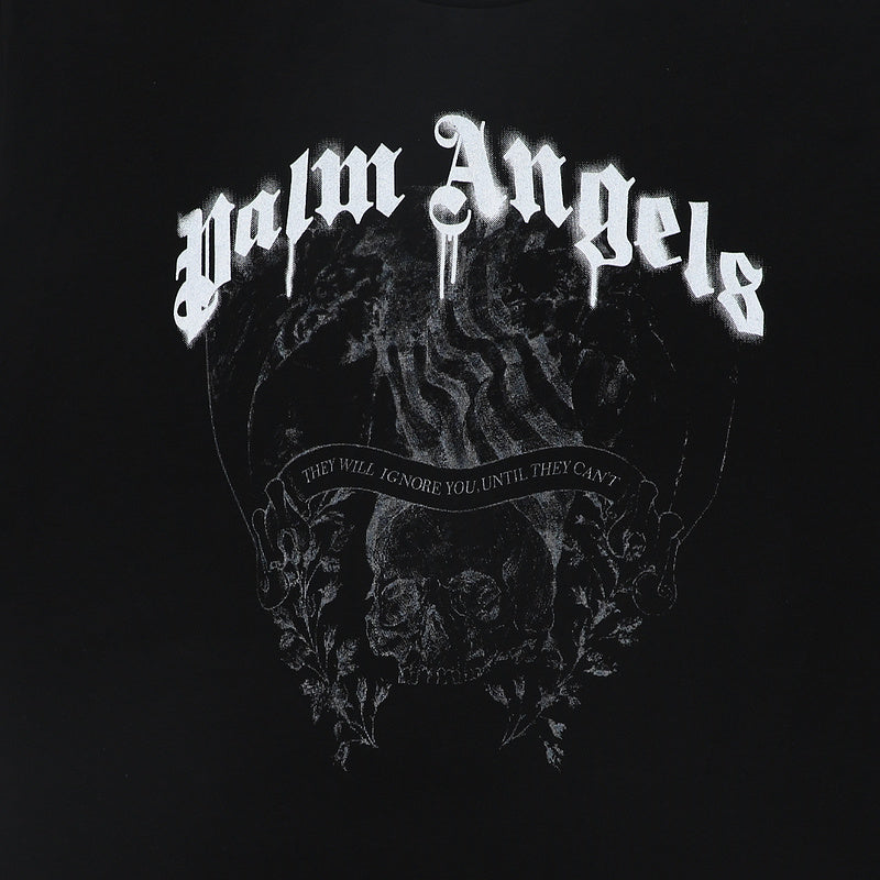 Palm Angels Arch Logo Candle Skull Totem Graphic T-Shirt