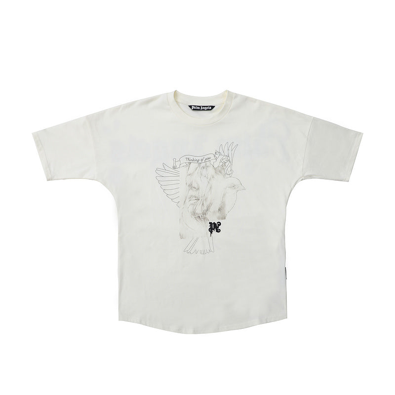 Palm Angels Thinking of You Angel Sketch Graphic T-Shirt