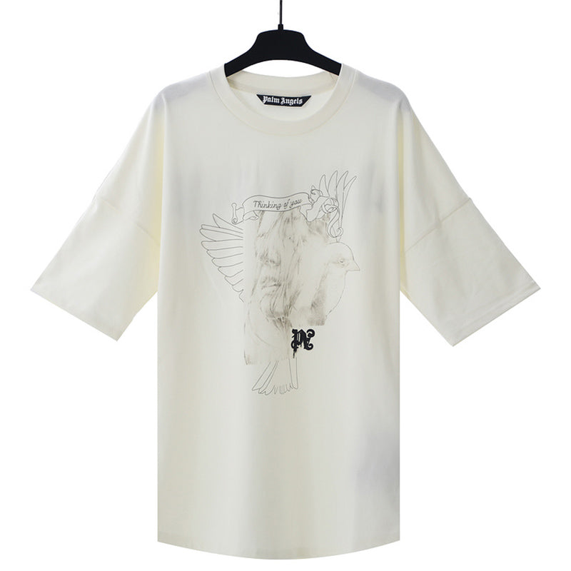 Palm Angels Thinking of You Angel Sketch Graphic T-Shirt