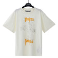 Palm Angels Gold Gothic Logo Angel Statue Graphic T-Shirt